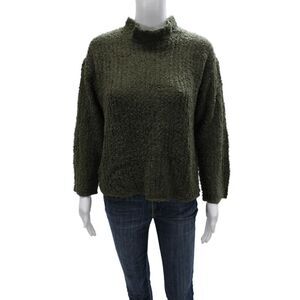 Bitte Kai Rand Womens Pullover Sweater Green Mock Neck Long Sleeve Size XS